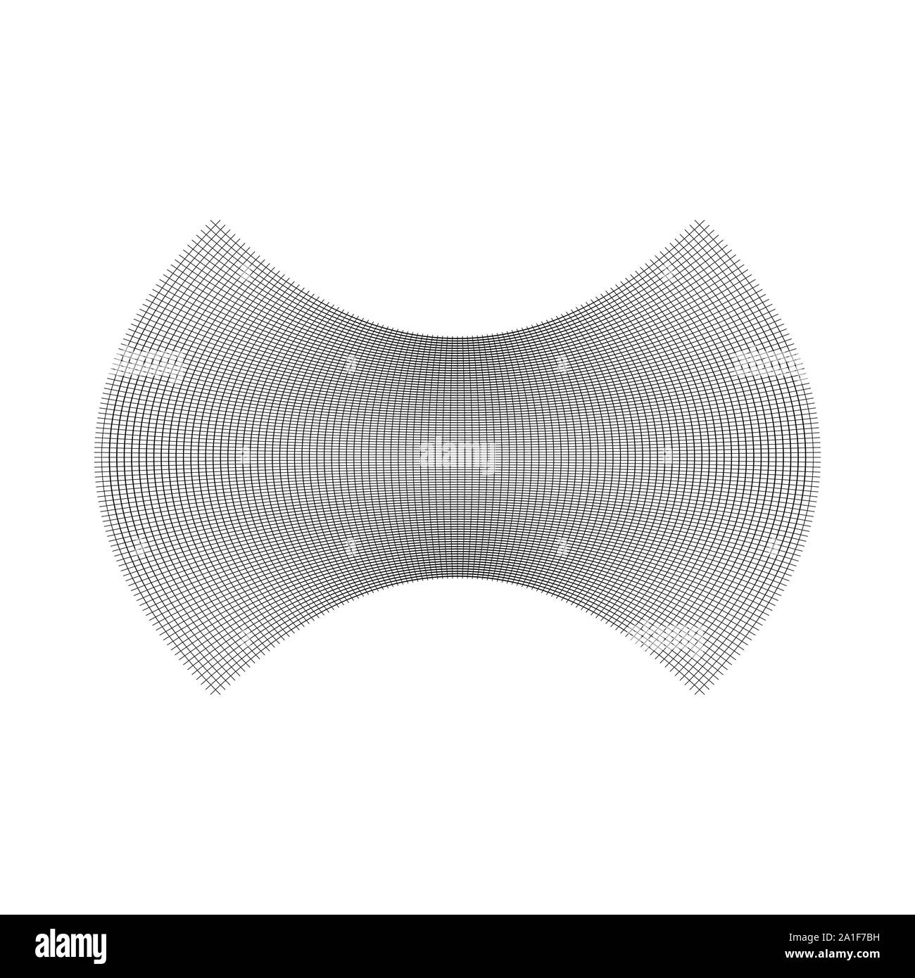 Geometrische Form mit Oblaten, squeeze, abgeflacht. verzerrt, kondensierte Raster, Gitter. Druck, Pressen verformt Wirkung auf Array intersecti angewendet Stock Vektor