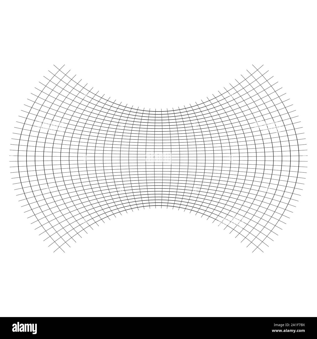 Geometrische Form mit Oblaten, squeeze, abgeflacht. verzerrt, kondensierte Raster, Gitter. Druck, Pressen verformt Wirkung auf Array intersecti angewendet Stock Vektor