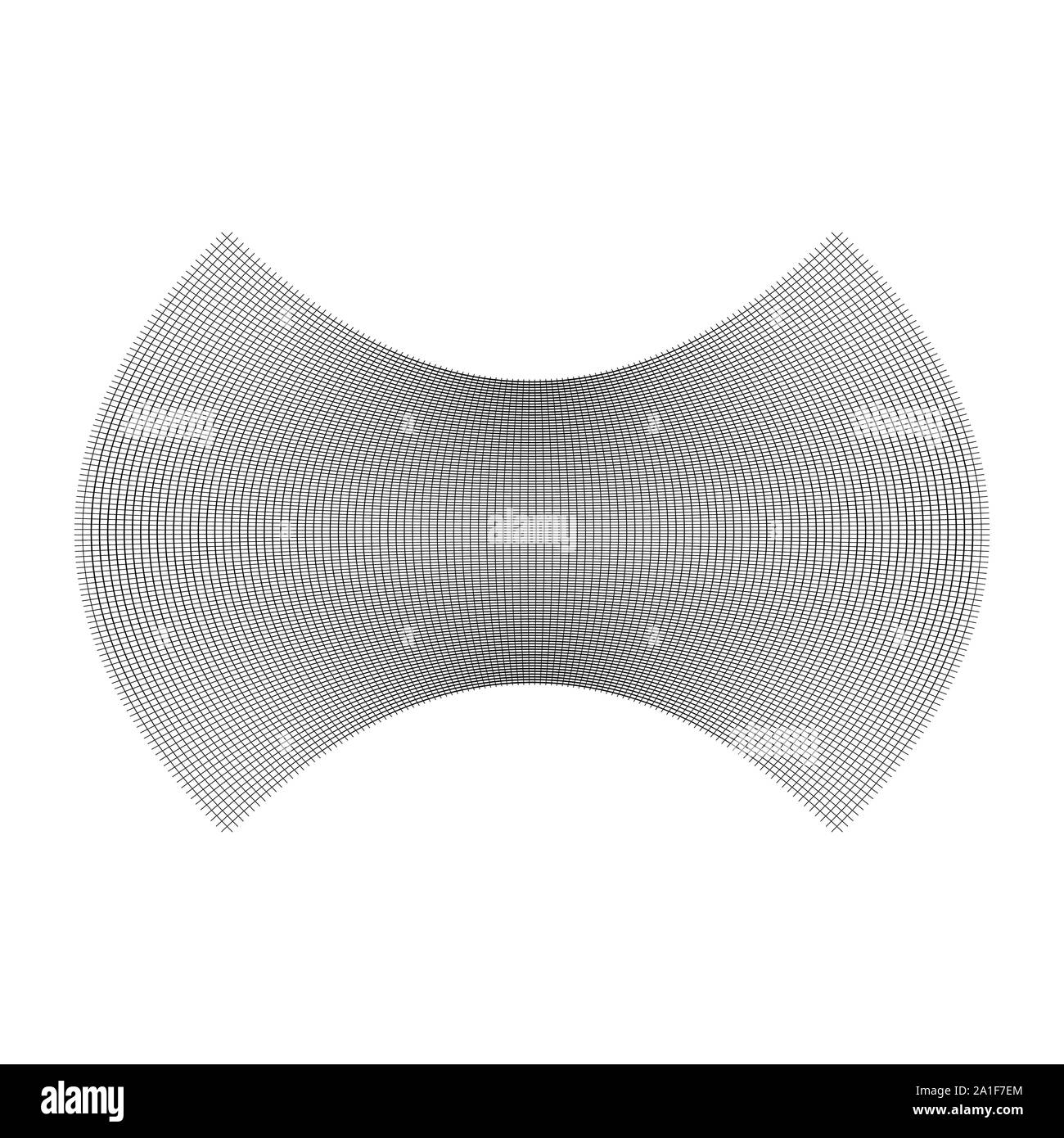Geometrische Form mit Oblaten, squeeze, abgeflacht. verzerrt, kondensierte Raster, Gitter. Druck, Pressen verformt Wirkung auf Array intersecti angewendet Stock Vektor