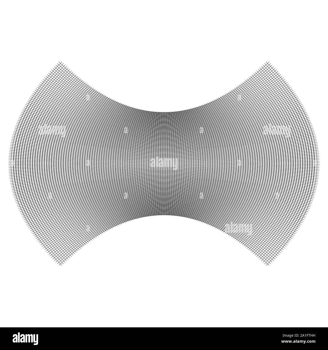 Geometrische Form mit Oblaten, squeeze, abgeflacht. verzerrt, kondensierte Raster, Gitter. Druck, Pressen verformt Wirkung auf Array intersecti angewendet Stock Vektor