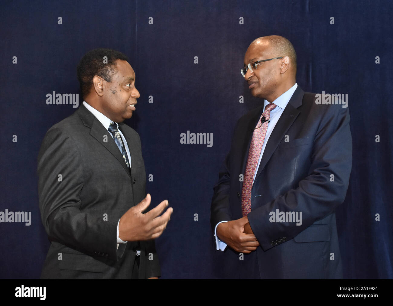 Cleviston Haynes: Barbados Zentralbank und. Dr. Patrick Njoroge: Kenias Zentralbank Stockfoto