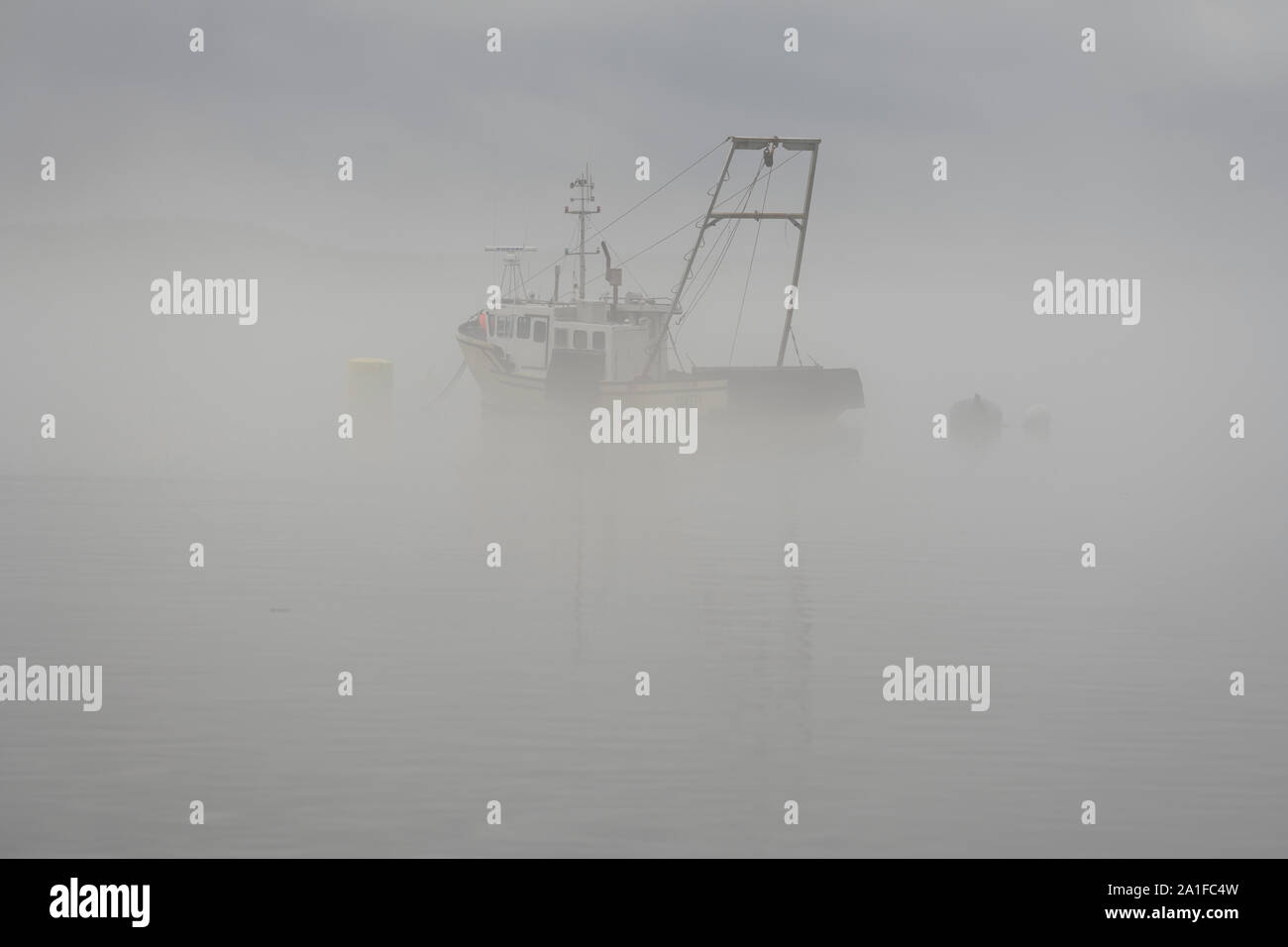 Einer nebligen Nachmittag in Lubec, Maine. Stockfoto