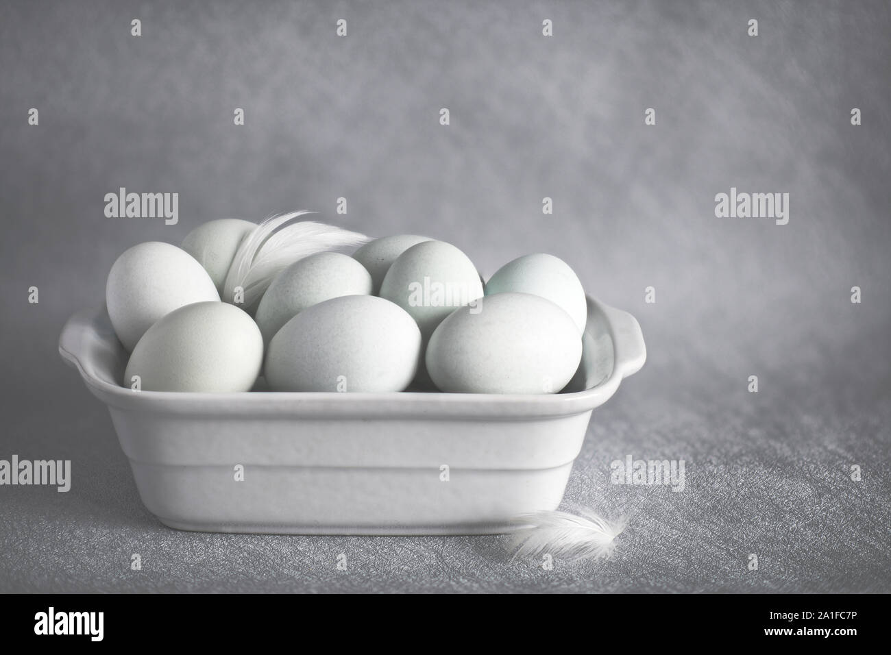 Freier Bereich organische blaue Eier Stockfoto