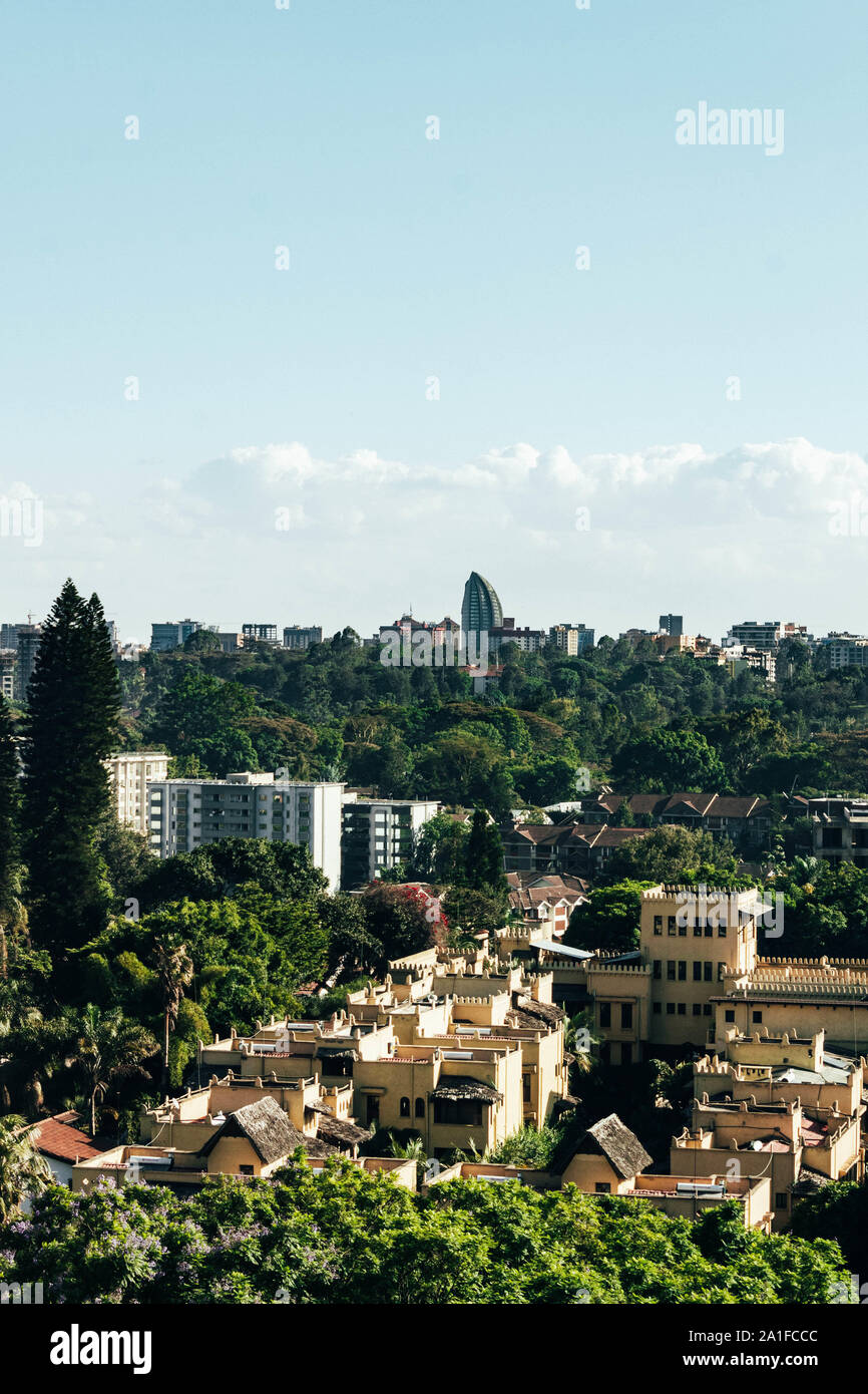 Moderne Gebäude Nairobi City-scape Der drittelregel Stockfoto