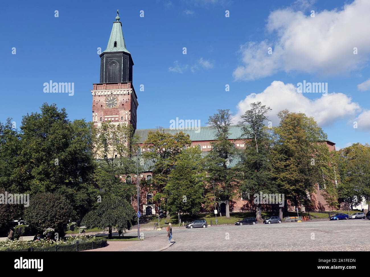 Turku, Finnland - 22. September 2019: Dom. Es ist die Mutter Kirche der Evangelisch-Lutherischen Kirche Finnlands. Stockfoto
