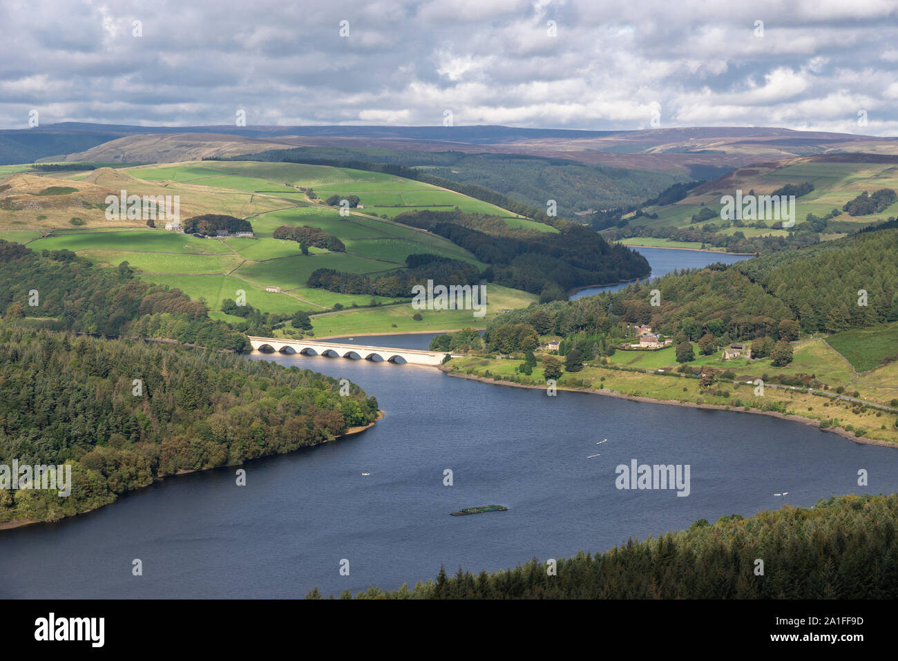 Sonnigen Tag im September auf Bamford Kante im Peak District National Park, Derbyshire, England. Stockfoto