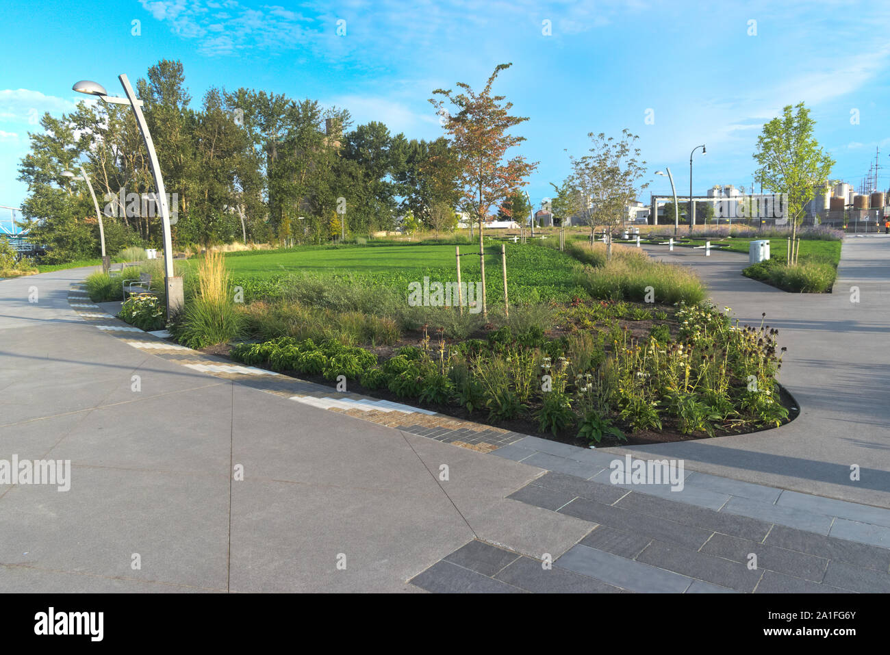 Am westlichen Ende von Vancouver Waterfront Park ist die Umdrehung um Schleife und der Picknickbereich. Stockfoto