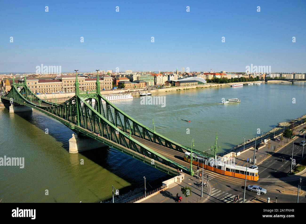Szabadság Bridge. Budapest, Ungarn Stockfoto