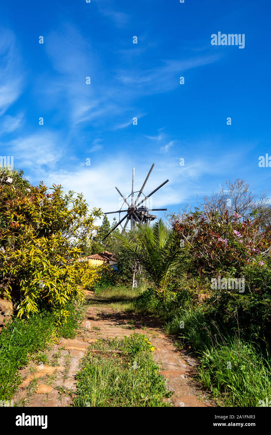Windmühle, Garafía, La Palma, Kanarische Inseln, Spanien, Europa. Stockfoto