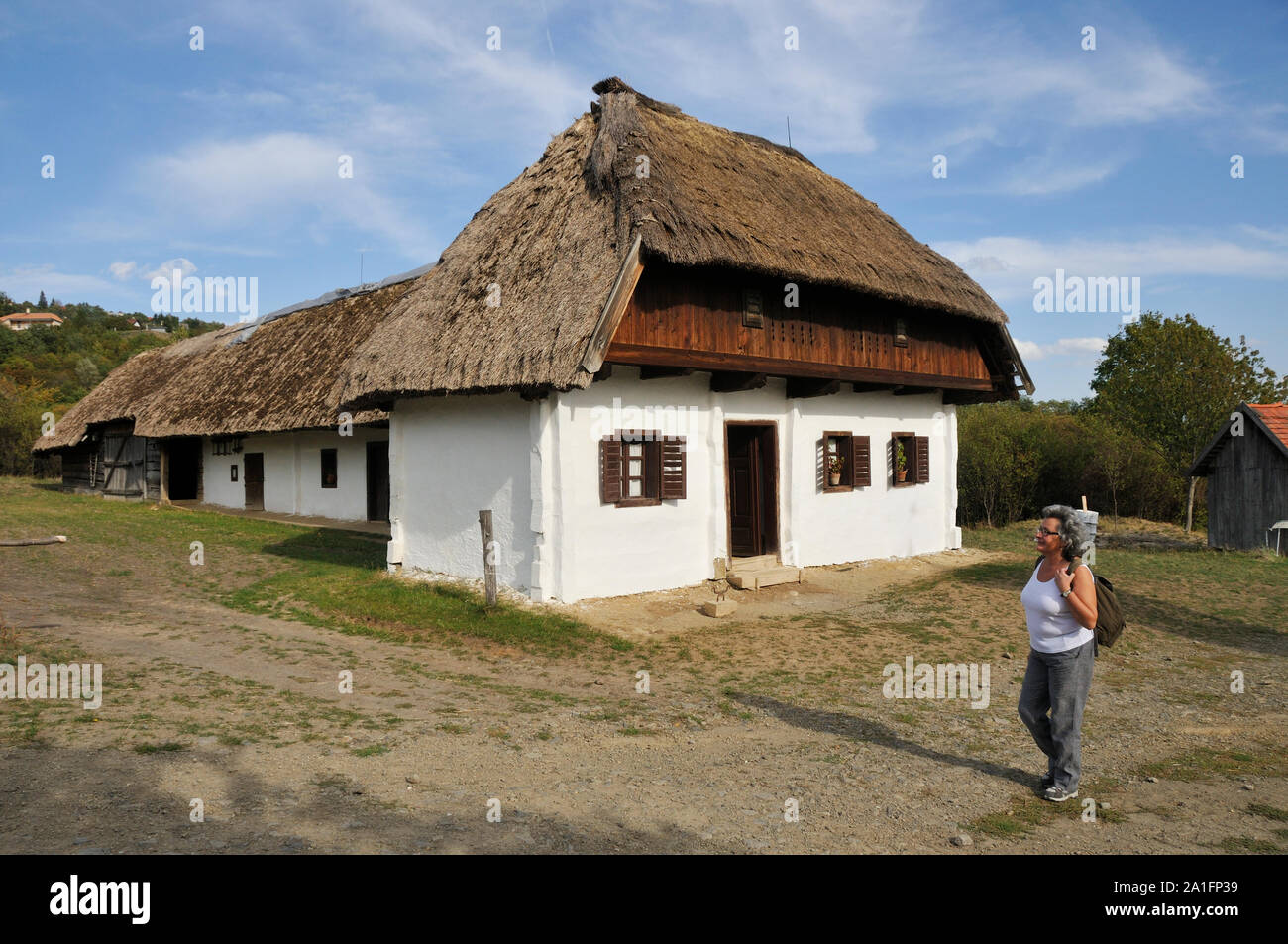 Haus der Baglad Region. Open-air Museum (skanzen) in der Nähe von Szentendre. Ungarn Stockfoto