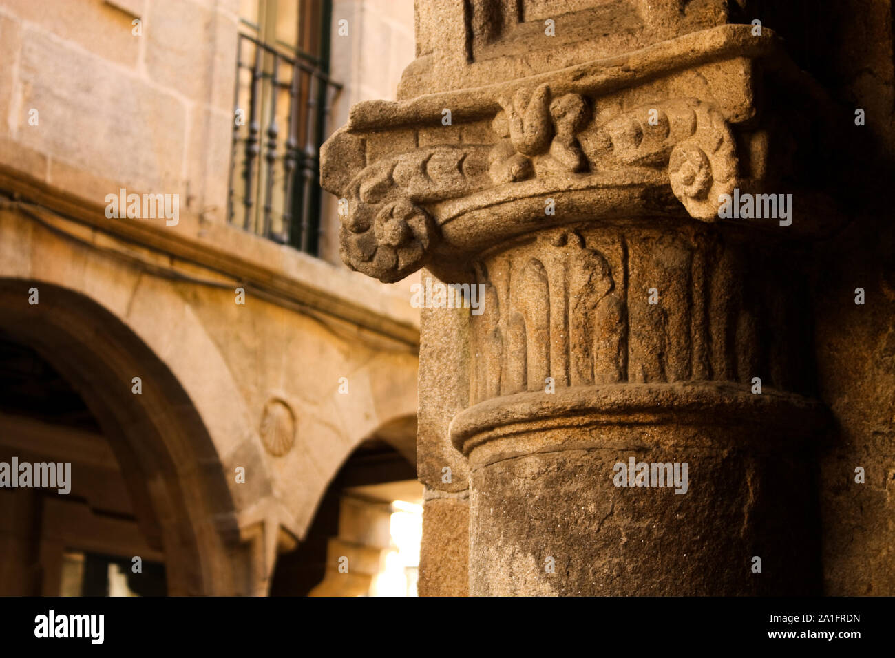 Santiago de Compostela ist der renommierte Begräbnisstätte des Hl. Jakobus, einem der Apostel Christi. Es ist das Ziel der Weg von St. Stockfoto