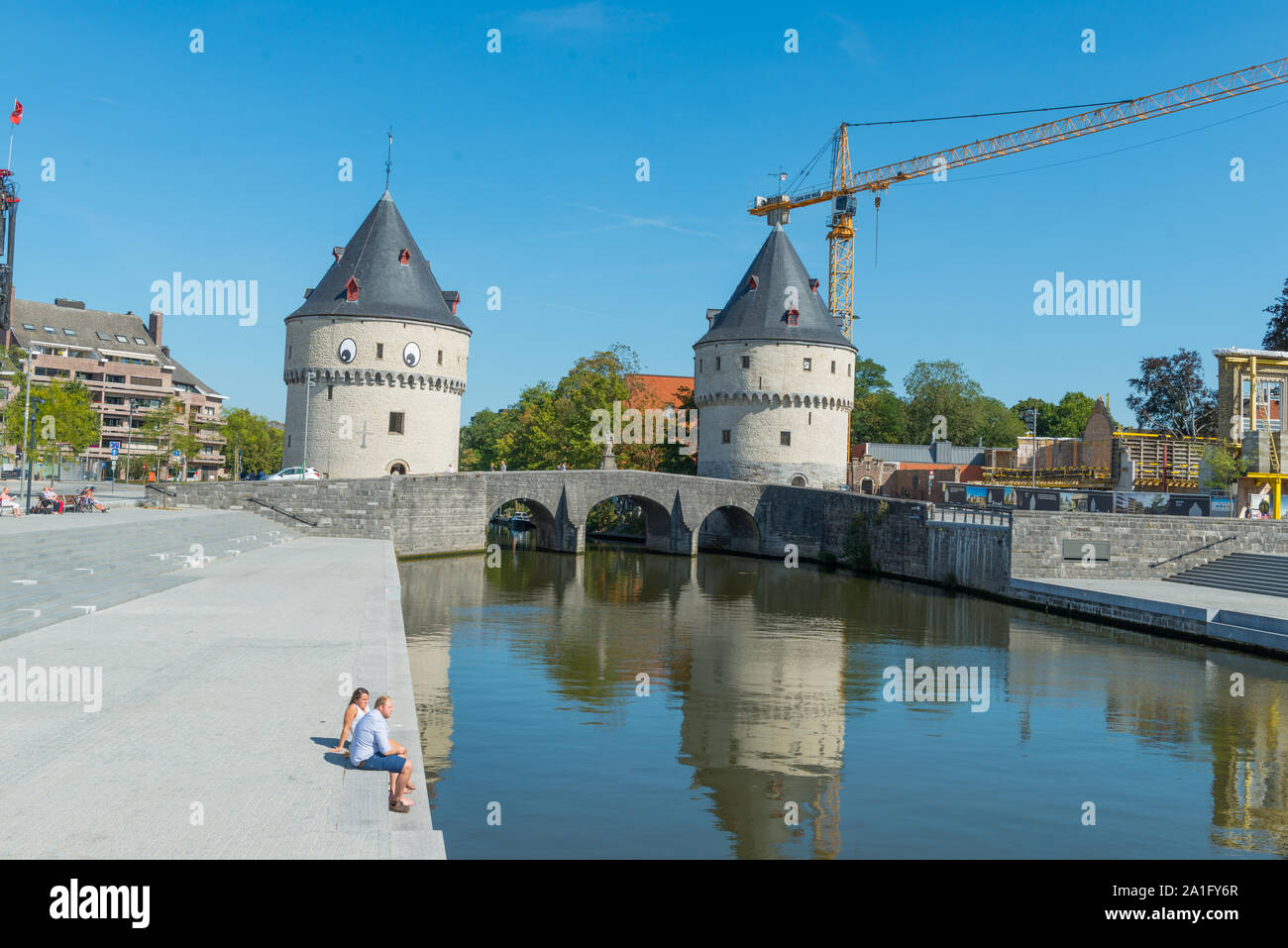 Broeltowers in Kortrijk, Belgien Stockfoto