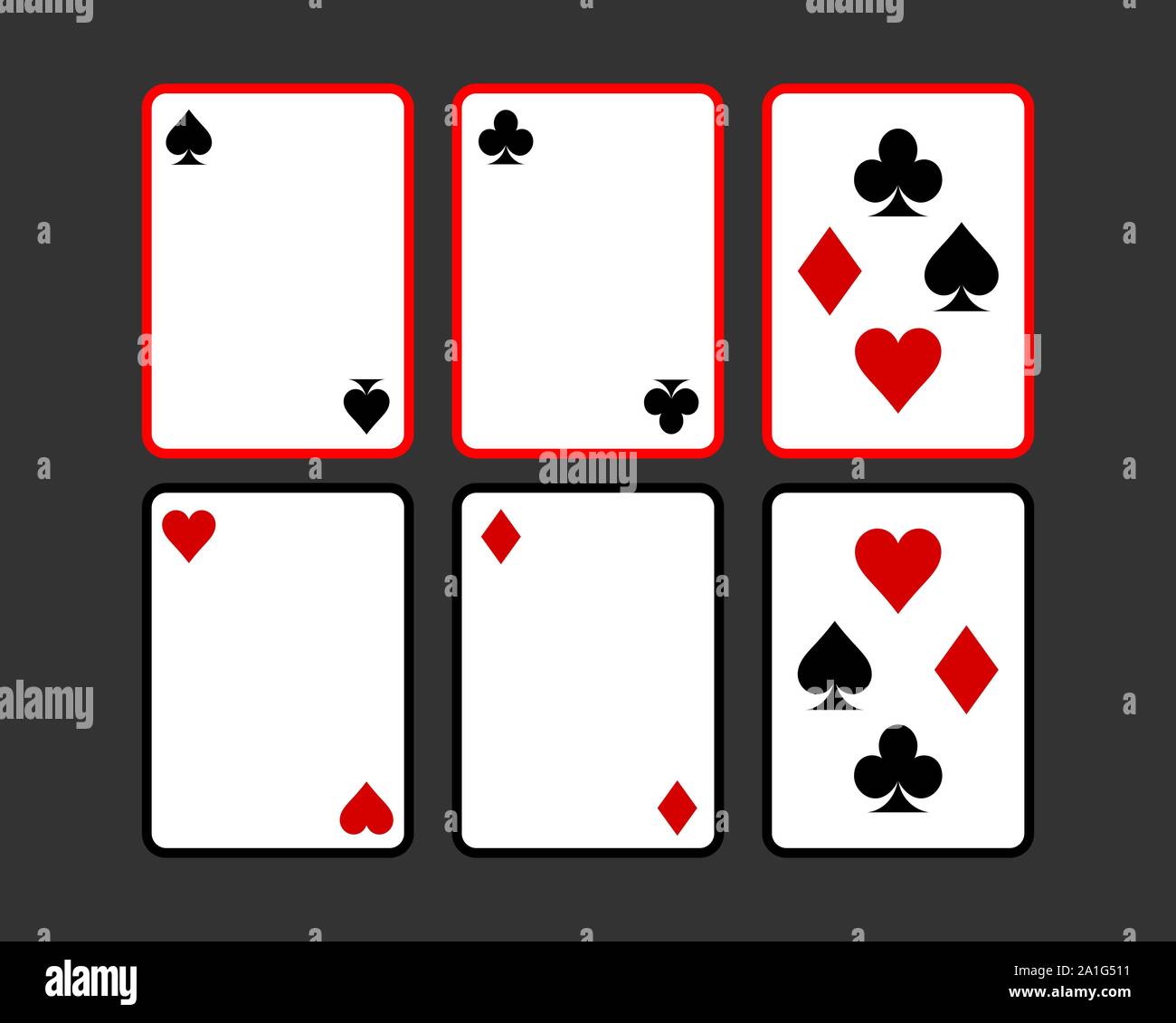 Karten Vector Illustration Poker Spielkarten Vorlage Stock Vektorgrafik Alamy