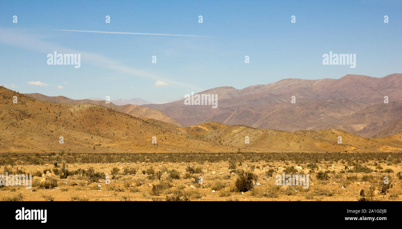 Landschaft in der Atacama-Wüste, Nördlichen Zone von Chile. Zwischen Copiapo und Atacama, ist einer der neuen Routen in Dakar 2013 Stockfoto