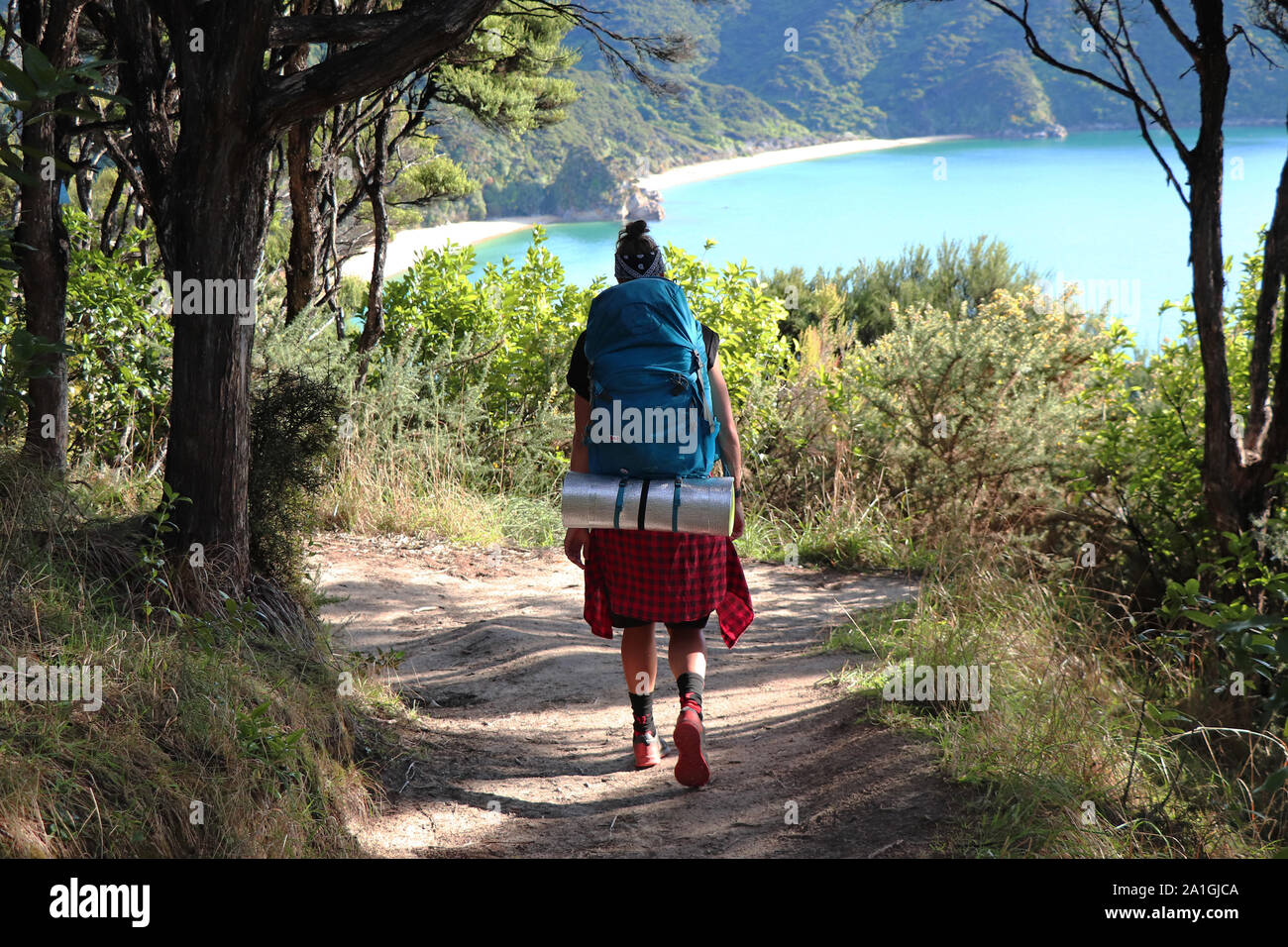 Wandern im Abel Tasman National Park Abel Tasmam Coastal Track, Neuseeland, dem großen Spaziergang Stockfoto