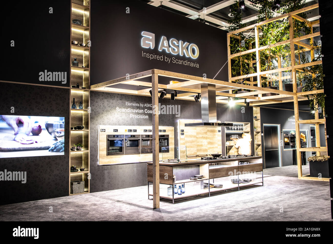 ASKO Küche Showroom mit Hausgeräten, Asko Appliances ab Ausstellung auf der Global Innovations Show IFA 2019 Stockfoto
