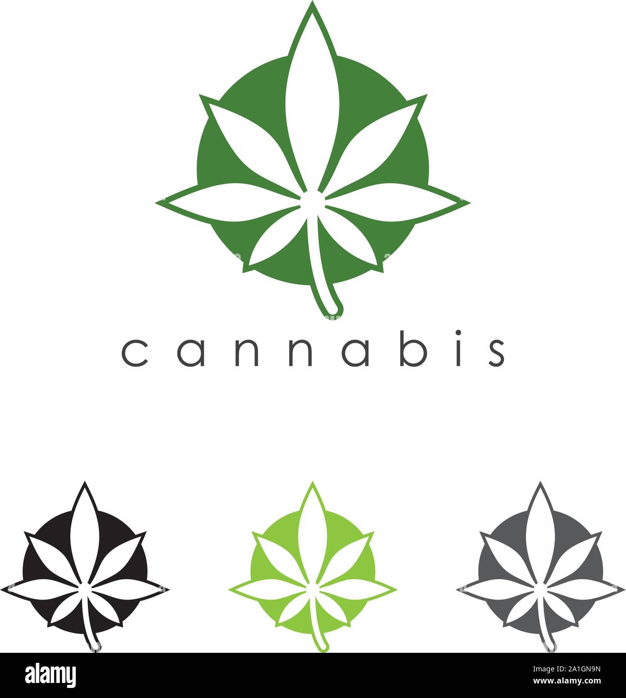 Cannabis leaf Logo Designs Inspiration isoliert auf weißem Hintergrund, ahorn Cannabis logo Symbol Vektor, Marihuana leaf Logo Design Template Stock Vektor