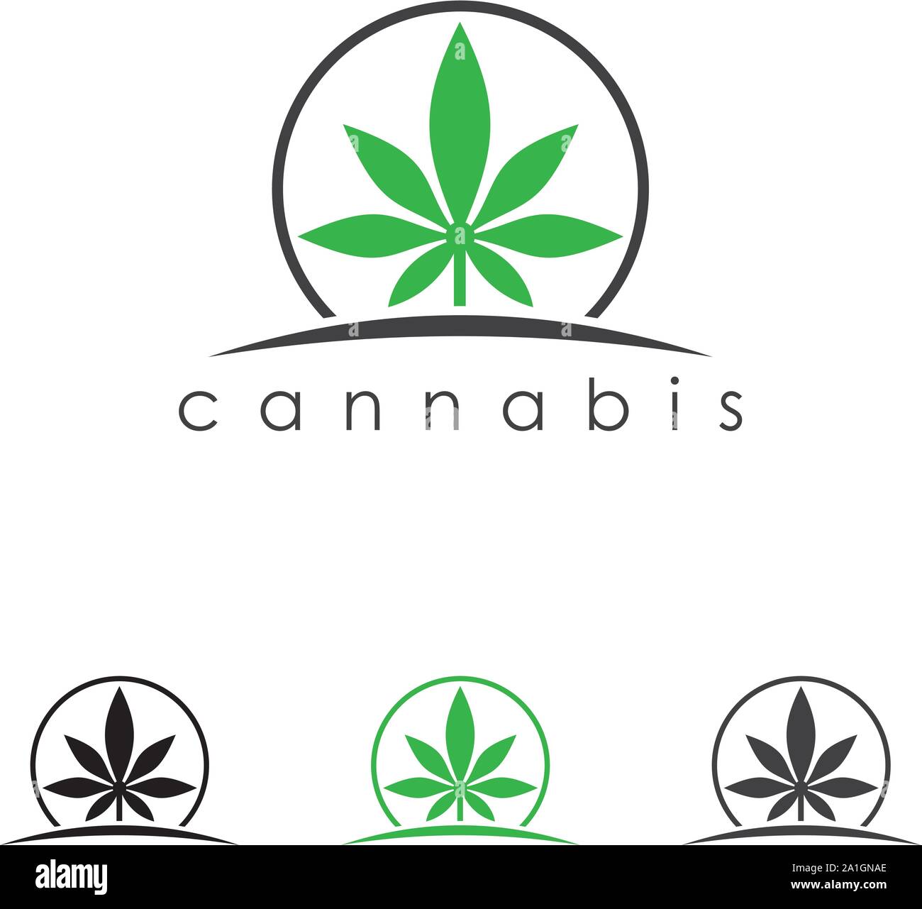 Cannabis leaf Logo Designs Inspiration isoliert auf weißem Hintergrund, ahorn Cannabis logo Symbol Vektor, Marihuana leaf Logo Design Template Stock Vektor
