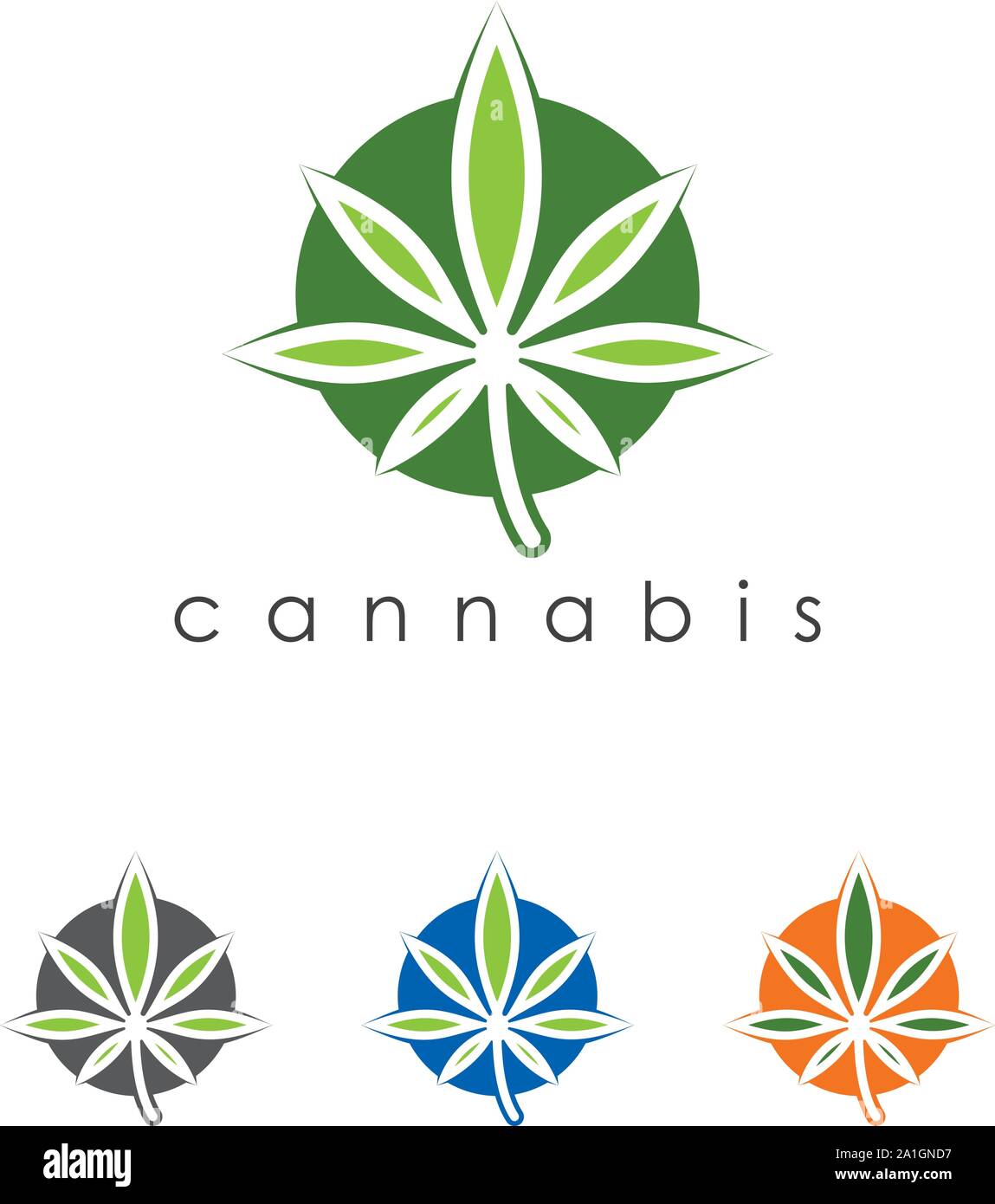 Cannabis leaf Logo Designs Inspiration isoliert auf weißem Hintergrund, ahorn Cannabis logo Symbol Vektor, Marihuana leaf Logo Design Template Stock Vektor