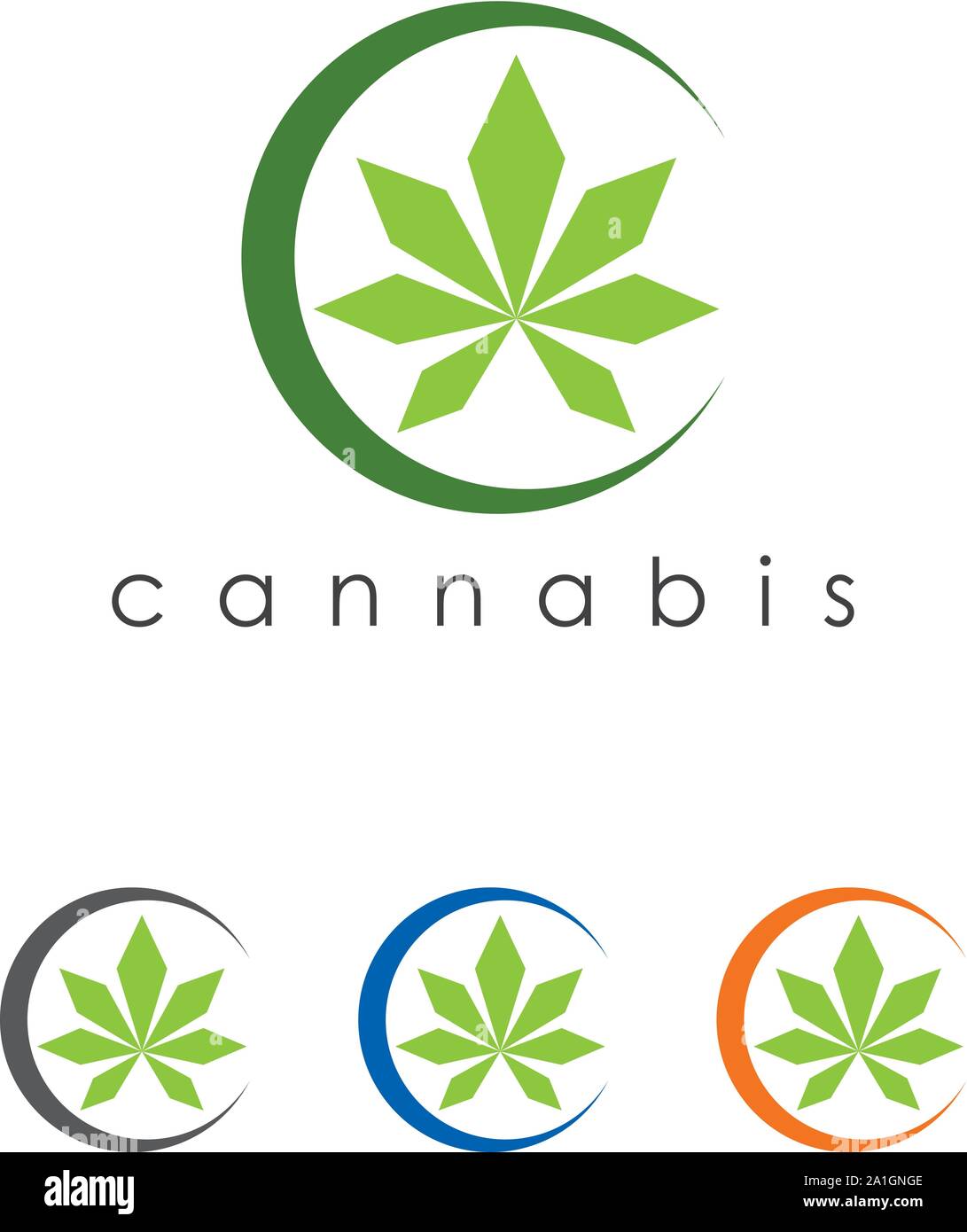 Cannabis leaf Logo Designs Inspiration isoliert auf weißem Hintergrund, ahorn Cannabis logo Symbol Vektor, Marihuana leaf Logo Design Template Stock Vektor