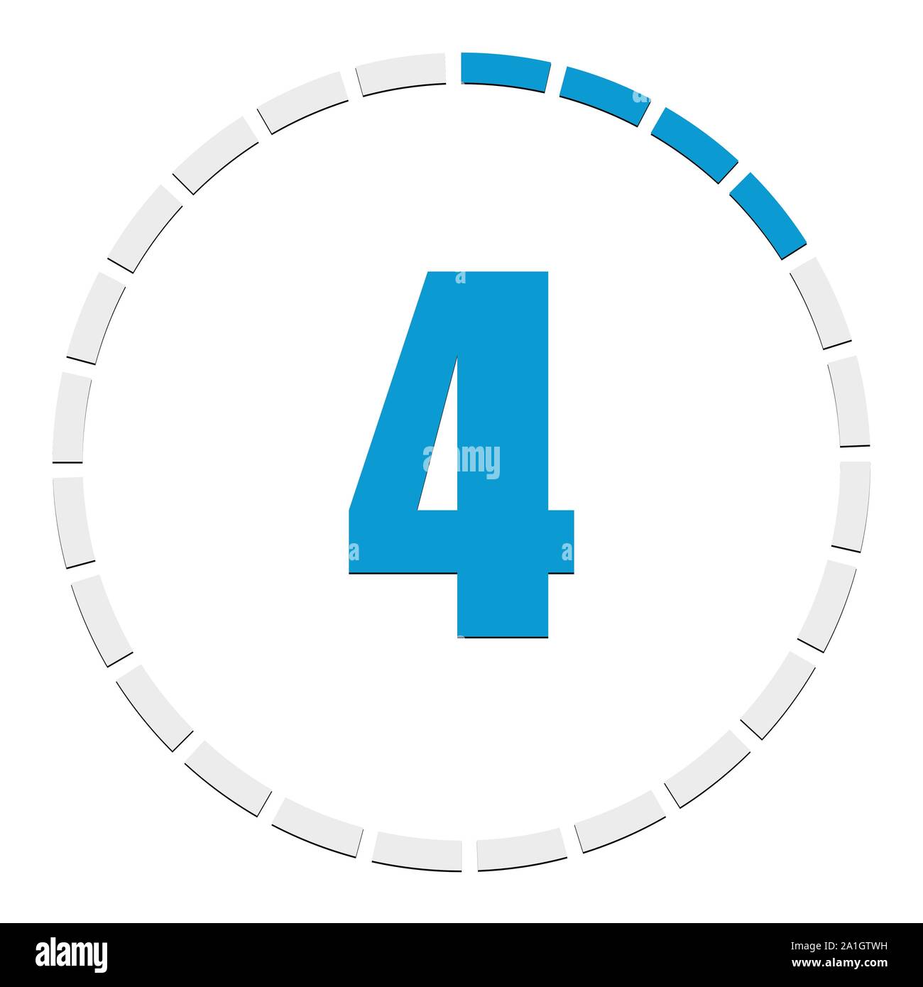 Fortschritte, Fertigstellung, schritt Indikator. Segmentierte Kreis wie Dauer, Ablauf, Schritte Infografiken Element. Kreisdiagramm, graph. Diagramm von 1-24 Sec Stock Vektor