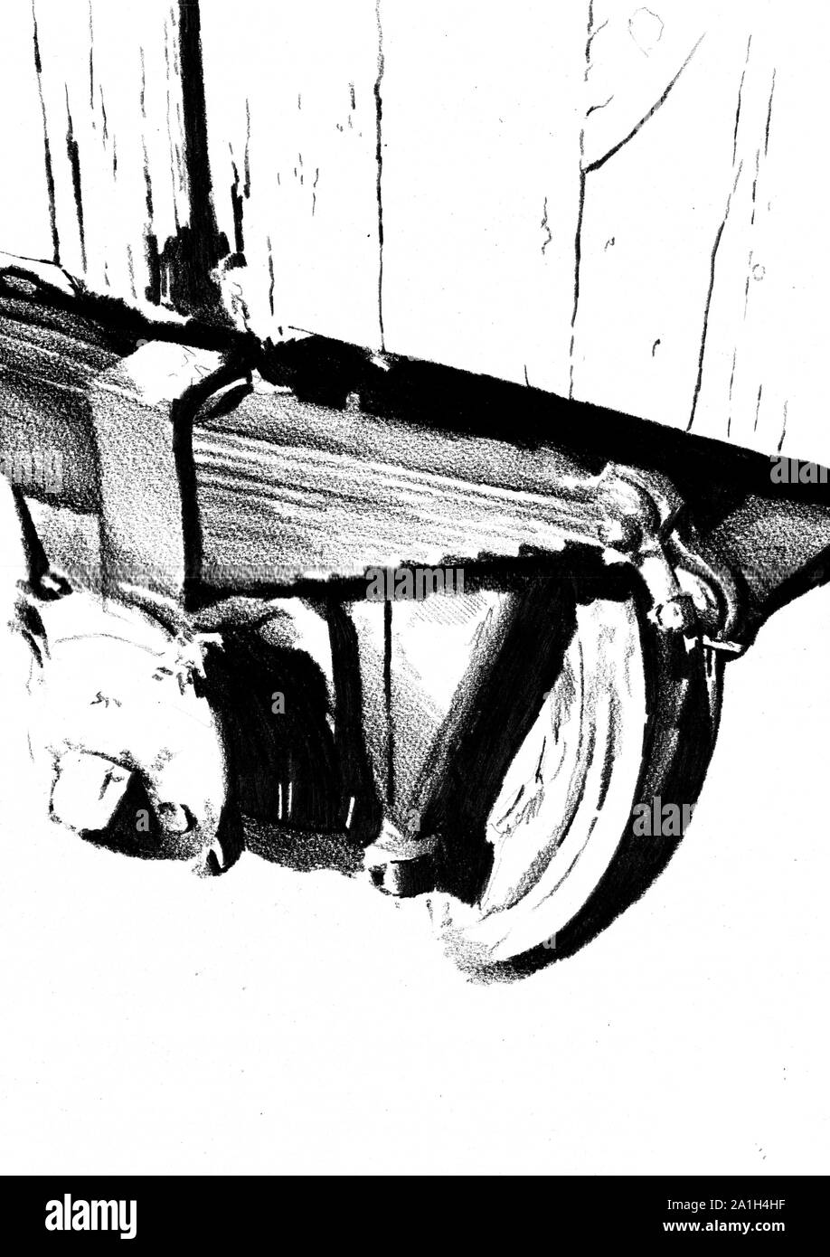 Eisenbahnwaggon Kunst Zeichnung Skizze Abbildung Kreativität Stockfoto