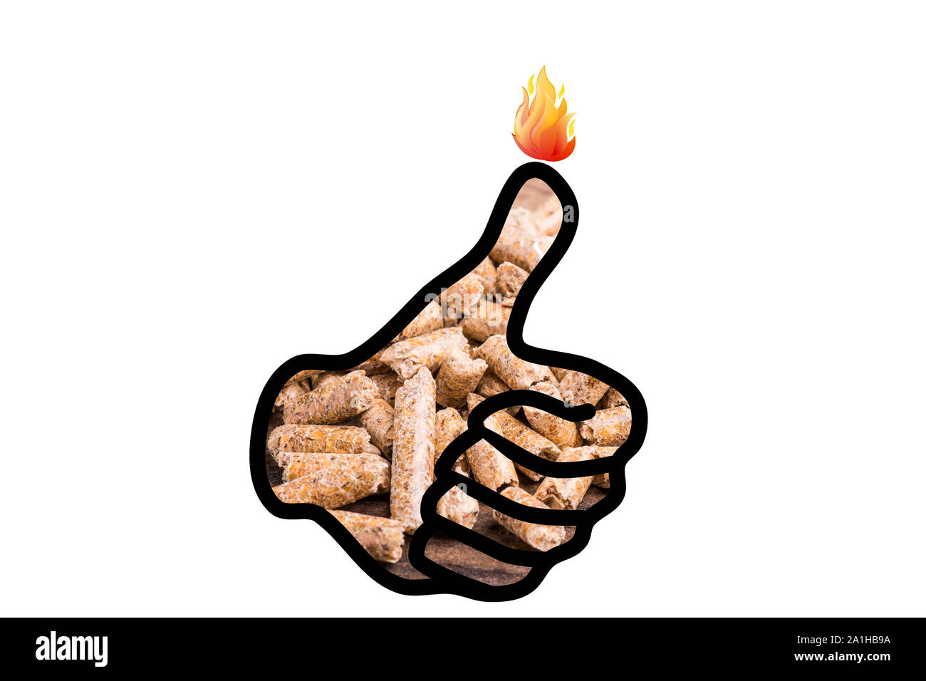 Holzpellet Stockfoto