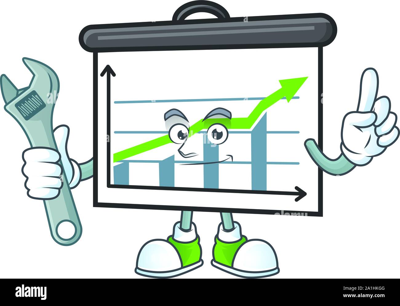 Mechaniker bis Graphic Board cartoon Maskottchen Stil Stock Vektor