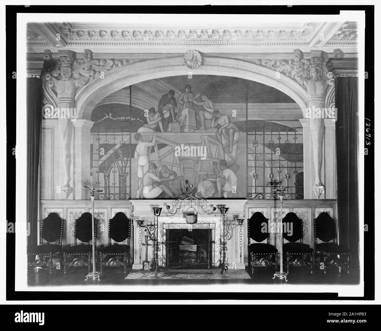 Wandbild an der Mexikanischen Botschaft, Washington, D.C. Stockfoto