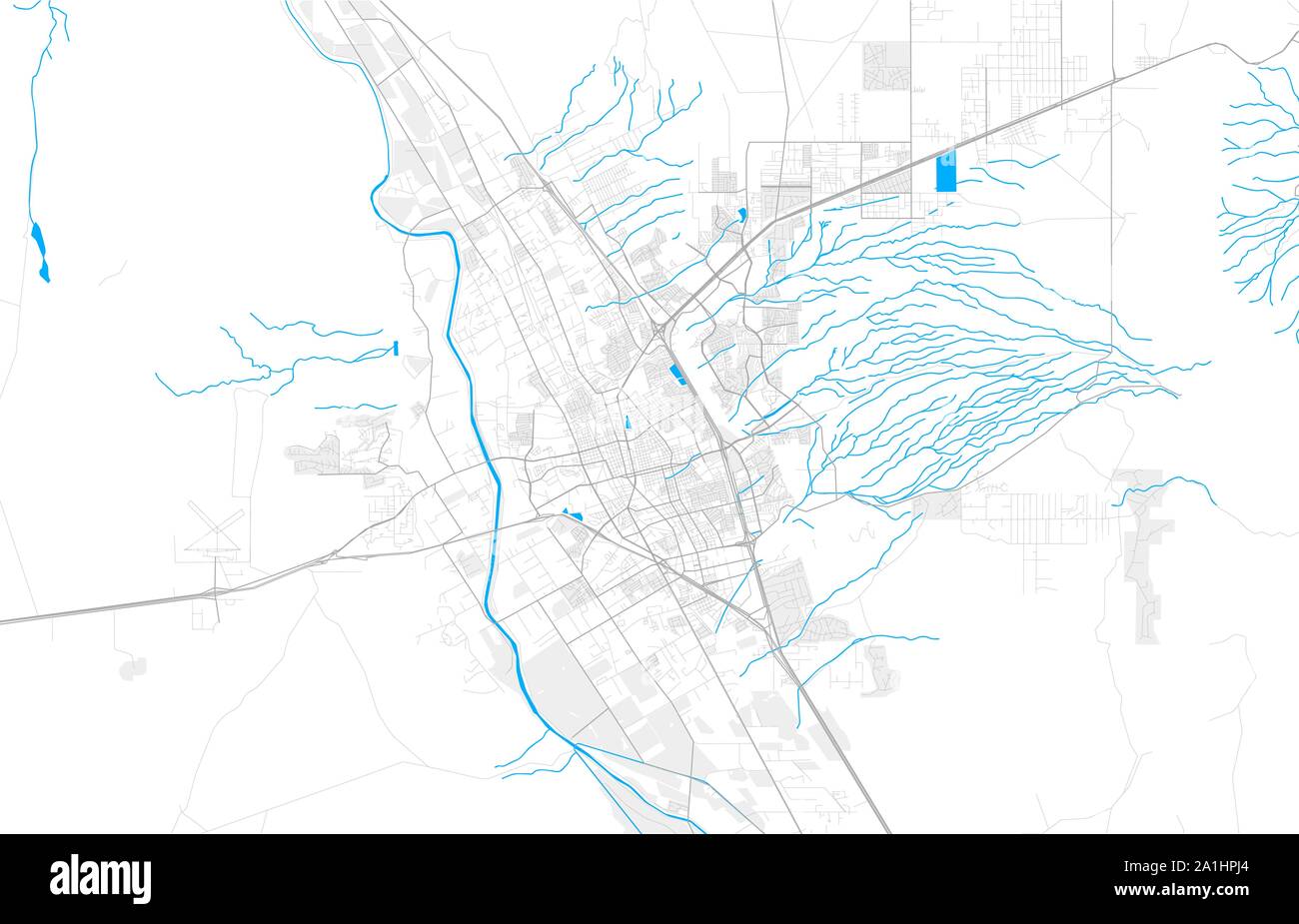 Reich detaillierte Vektor Stadtplan von Las Cruces, New Mexico, USA. Karte Vorlage für Wohnkultur. Stock Vektor