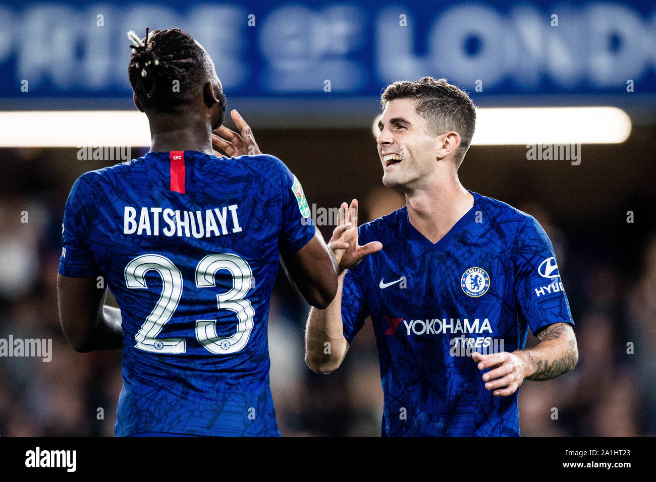 LONDON, ENGLAND - 24. SEPTEMBER: Belgien internationale Michy Batshuayi von Chelsea während der carabao Cup dritten Runde zwischen Chelsea FC v Grimsby Stockfoto