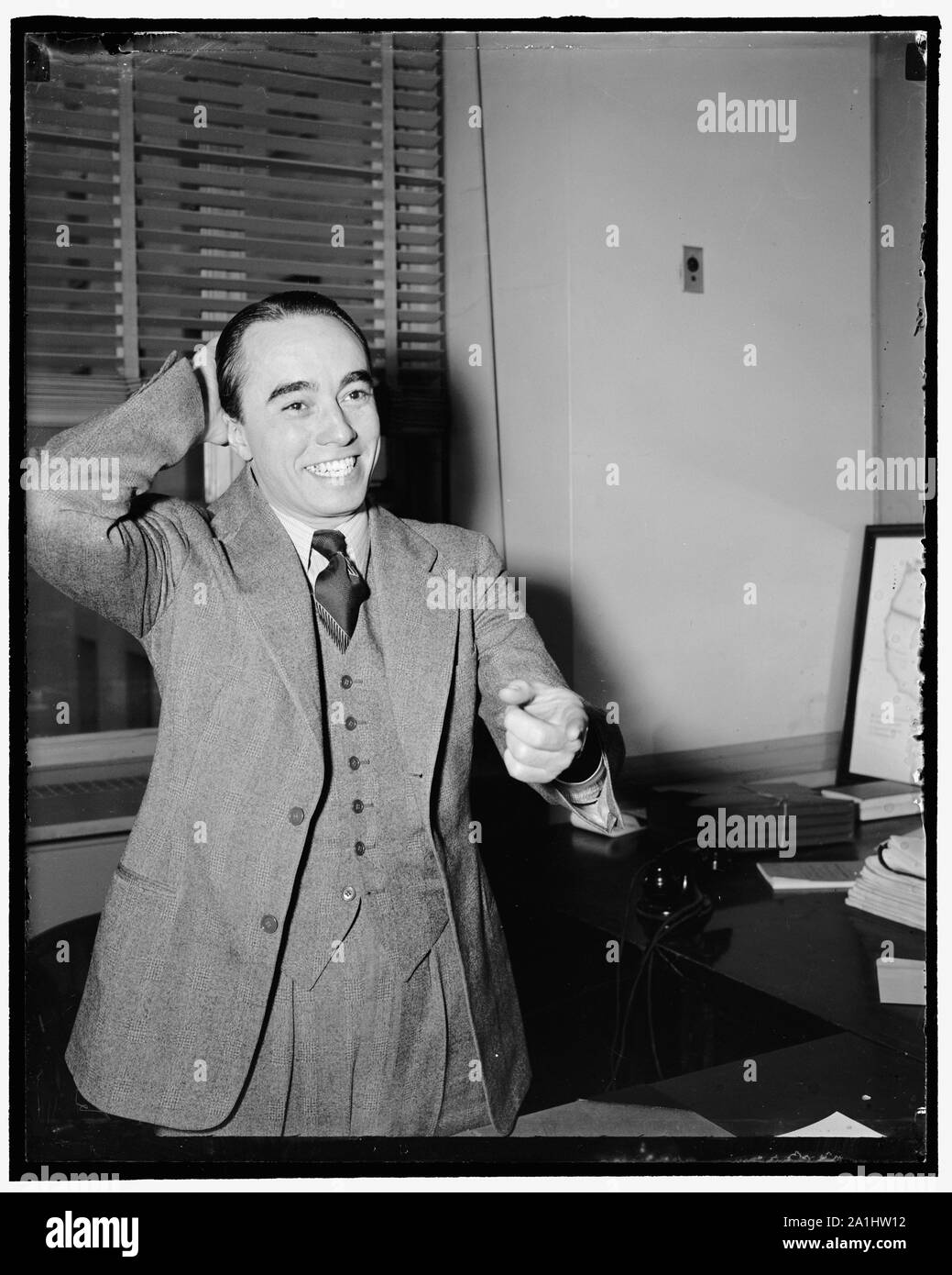 Murphy schafft neue Büro im Justizministerium. Woll zum Chief. Washington, D.C., 6. Albert Woll, die bis heute besonders war Assistent des Attorney General, wurde von Murphy nannte sein neues Büro der kommerziellen Betrugsfälle im Rahmen der strafrechtlichen Abteilung zu Kopf. Woll, faßt die Verletzung des Securities Act von 1933 und der Securities Exchange Act von 1934, 2-6-39 Stockfoto
