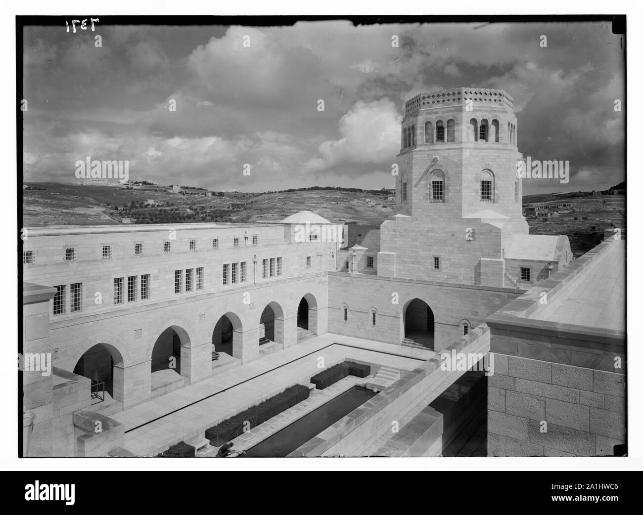 Museum (Rockefeller) in Jerusalem. Museum. Turm und Innenhof, N.E. Stockfoto