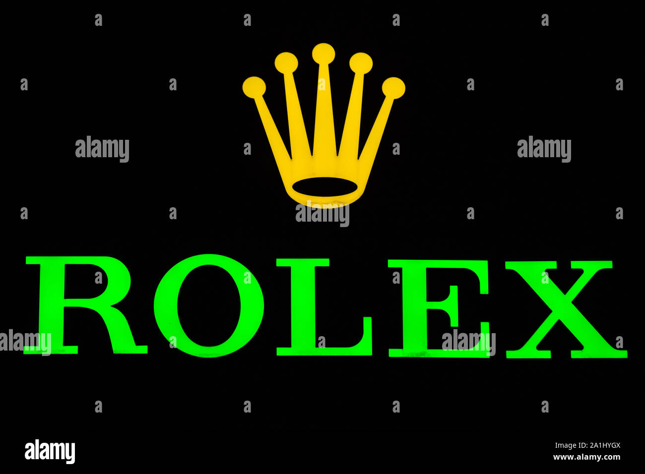 Rolex Logo auf Kungsportavenyen in Göteborg gesehen. Stockfoto