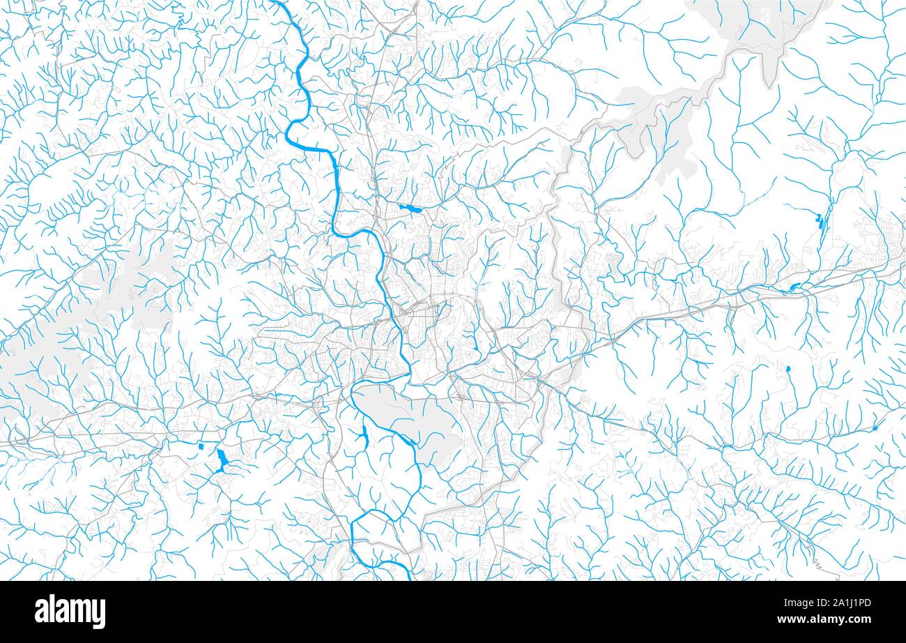 Reich detaillierte Vektor Lageplan von Asheville, North Carolina, USA. Karte Vorlage für Wohnkultur. Stock Vektor