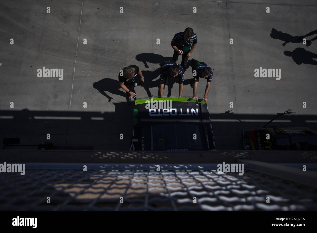 Las Vegas, Nevada, USA. 13 Sep, 2019. Kyle Larson (42), Praktiken für die South Point 400 bei Las Vegas Motor Speedway in Las Vegas, Nevada. (Bild: © Stephen A. Arce/ASP) Stockfoto
