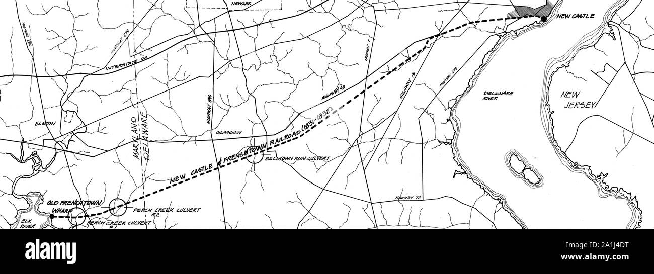 NC&F RR Karte 1976 Stockfoto