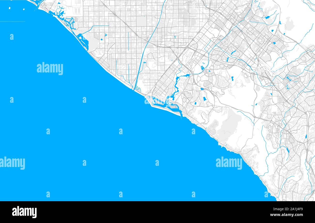 Reich detaillierte Vektor Bereich Karte von Newport Beach, Kalifornien, USA. Karte Vorlage für Wohnkultur. Stock Vektor
