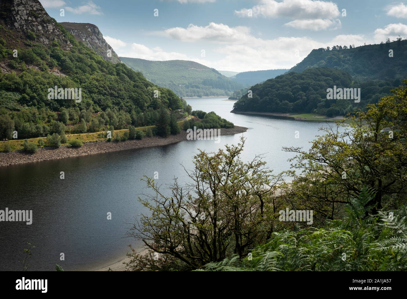 Garreg-Ddu Behälter; Elan Valley, Rhayader, Mid-Wales; Stockfoto