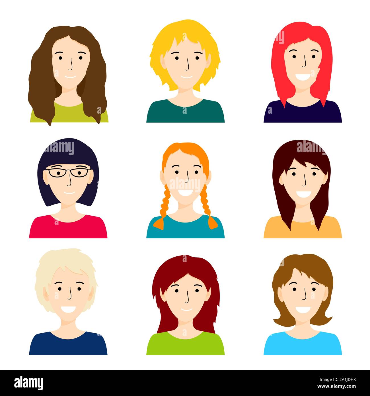 Vektor einrichten von Menschen Symbole auf weißem Hintergrund Stock Vektor