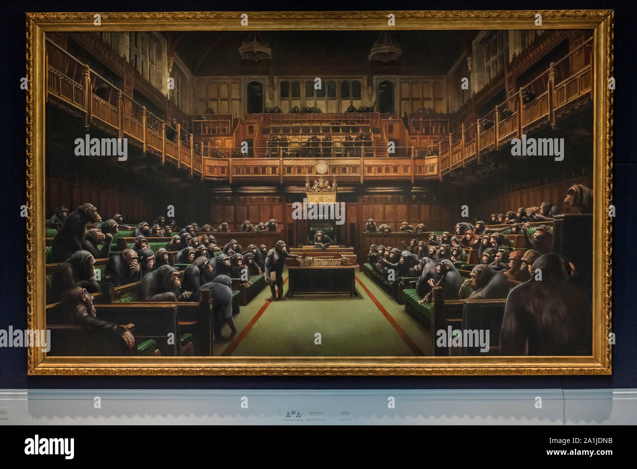 Modernes Banksy Affen Parlament Leinwandgemälde, Poster, Drucke, Wandkunst, Bild, Abstrakte Wohnzimmerdekoration, 40 X 65 Cm (16 "x 26"), Ungerahmt