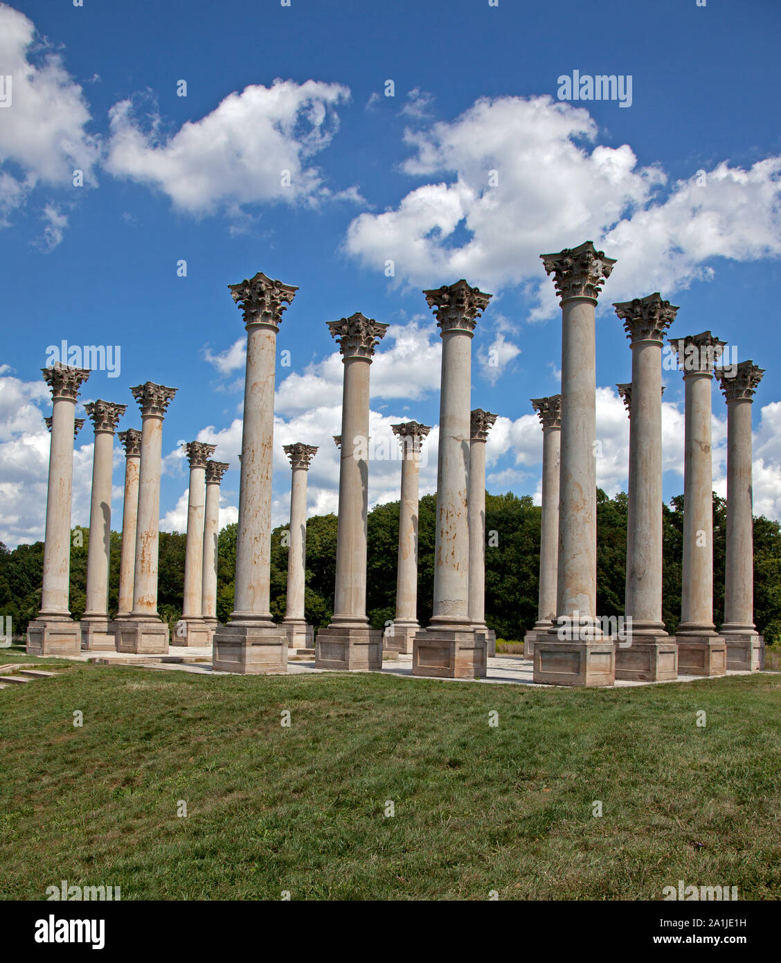 Nationale Capitol Spalten an der United States National Arboretum in NE, Washington, D.C entfernt Stockfoto