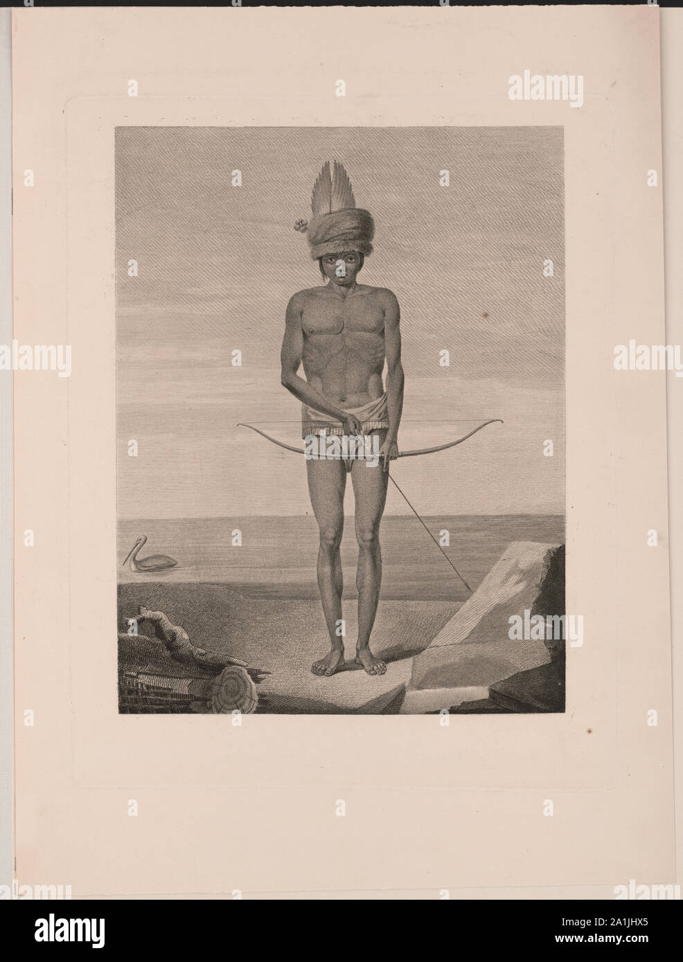 Native mit Pfeil und Bogen Stockfoto