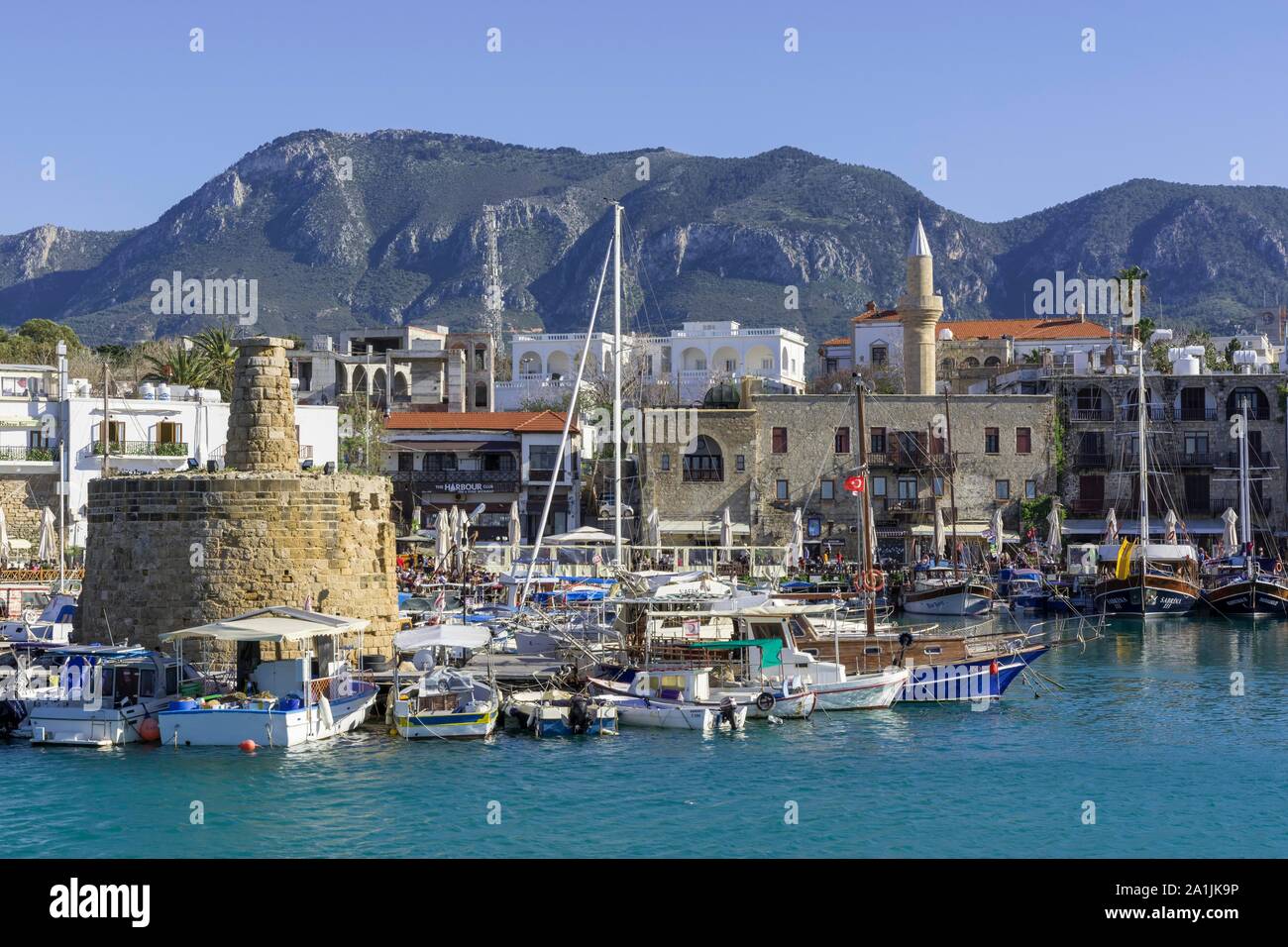 Hafen von Girne, Bezirk Kyrenia, Türkische Republik Nordzypern, Zypern Stockfoto