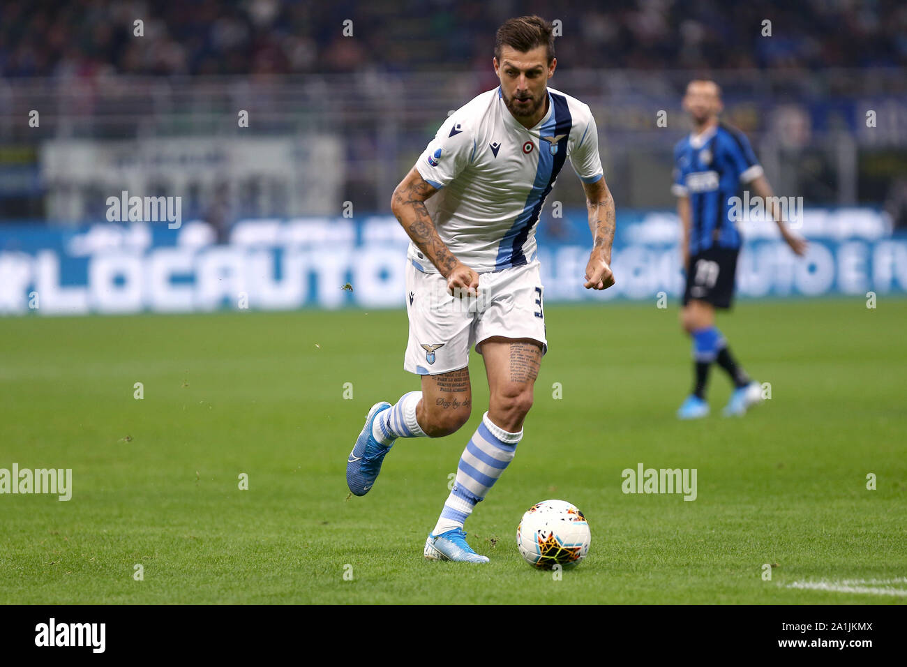 Mailand, Italien. 25. September 2019. Italienische Serie A FC Internazionale vs SS Lazio. Francesco Acerbi der SS Lazio. Stockfoto