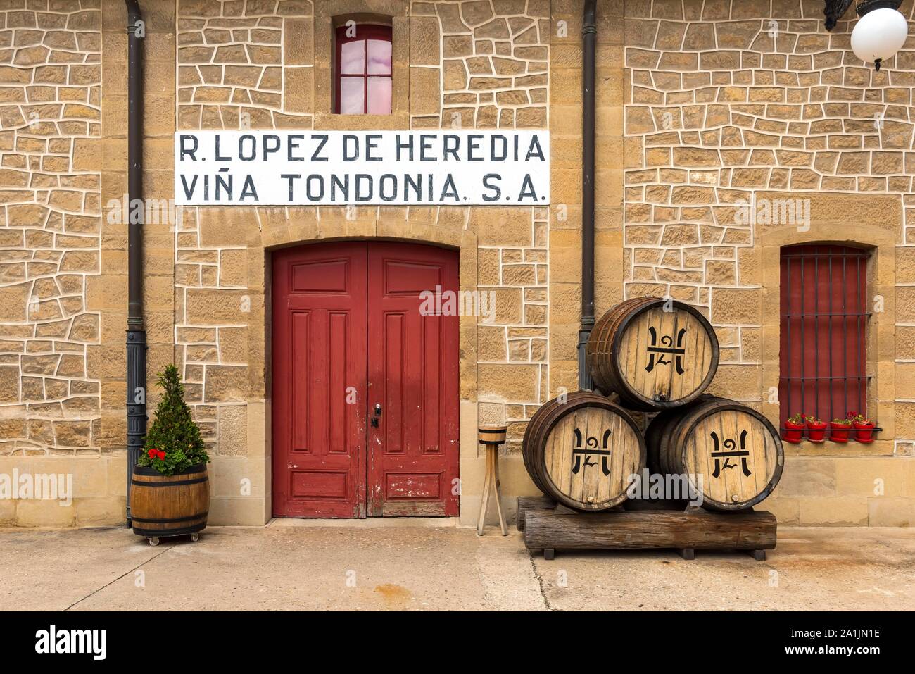 Vina Tondonia Winery, Barrio de la Estacion, Haro, La Rioja, Spanien Stockfoto