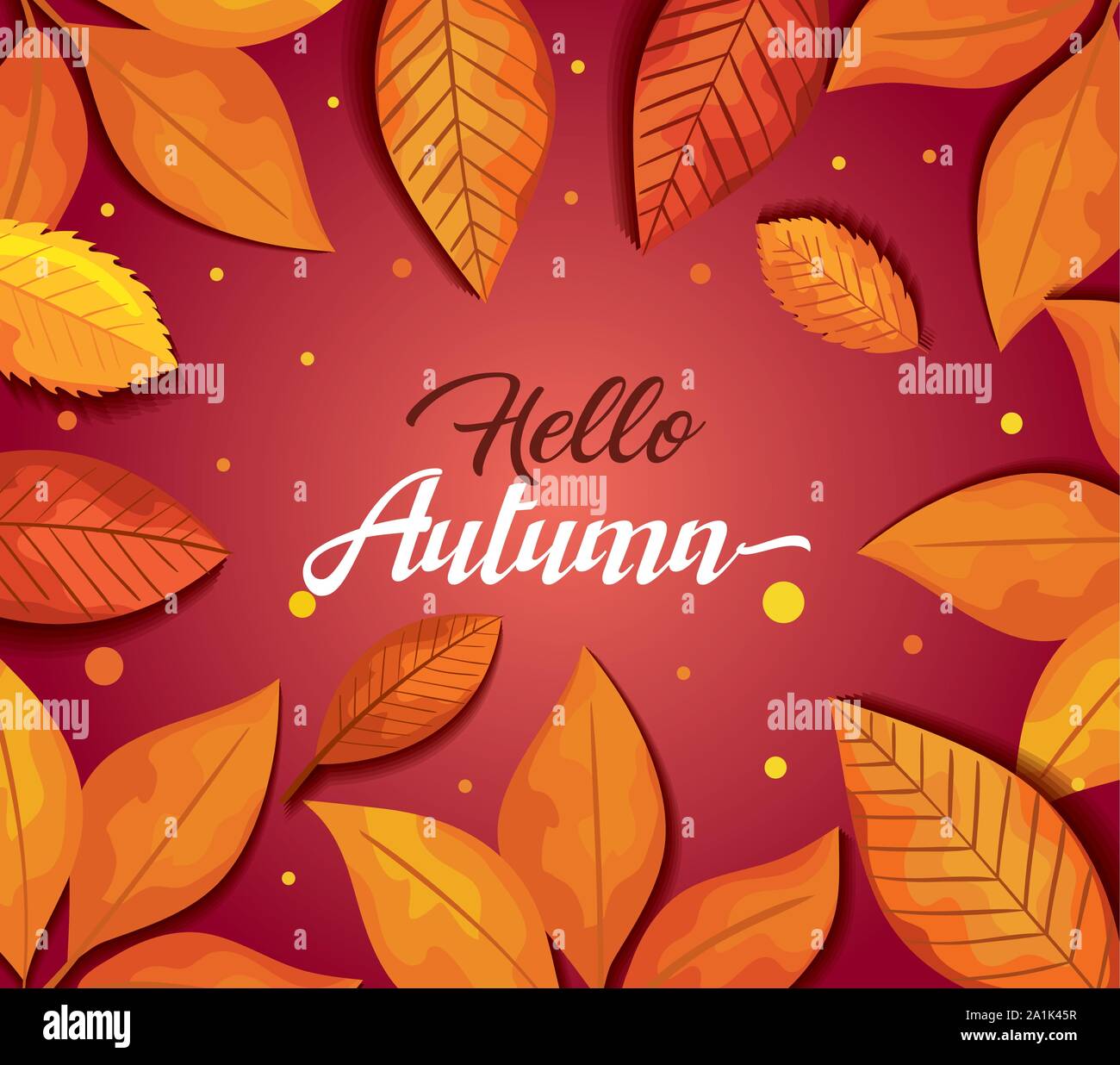Hallo Herbst im Hintergrund von treibt Stock Vektor