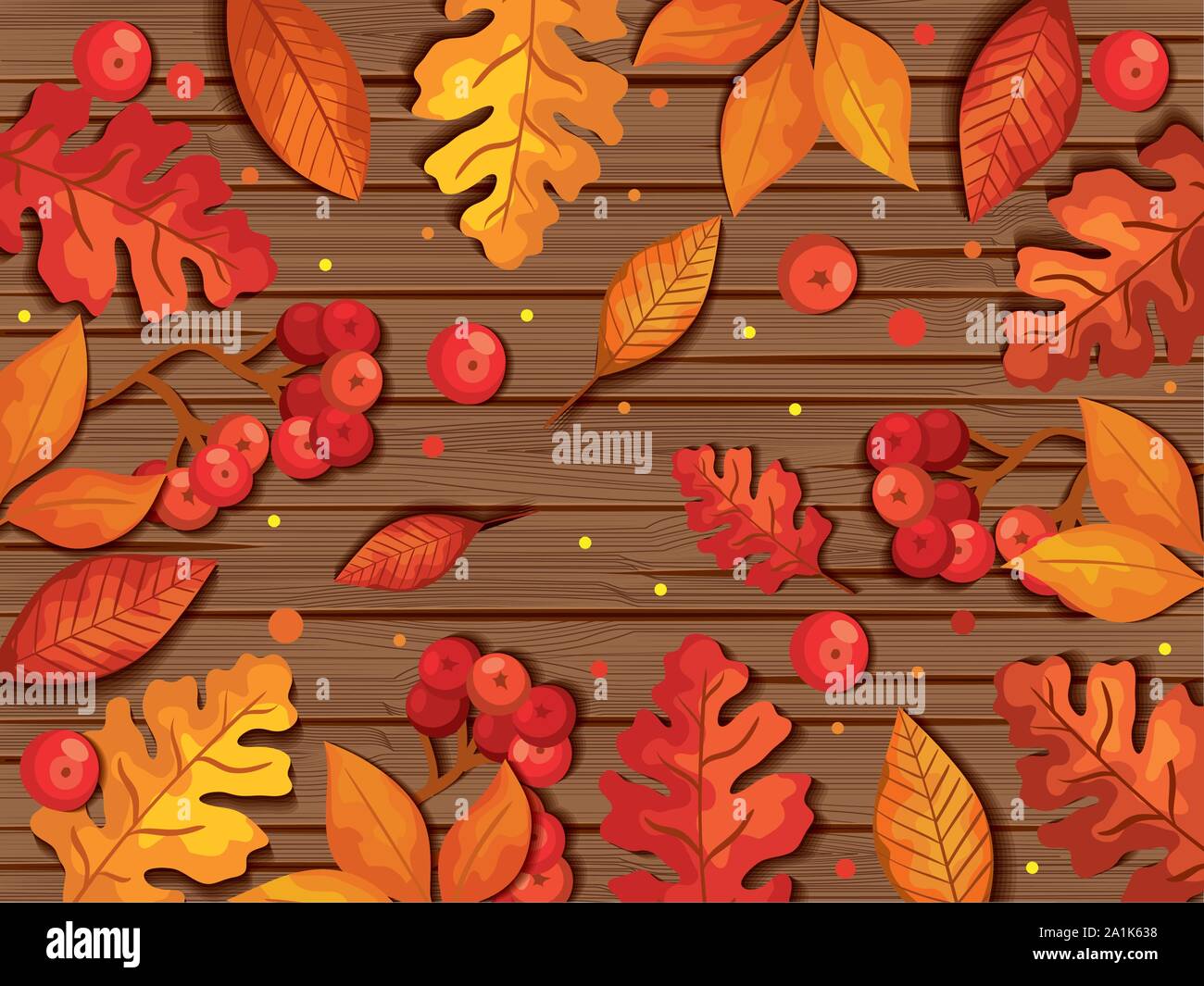 Blätter Herbst im Hintergrund Holz- Stock Vektor