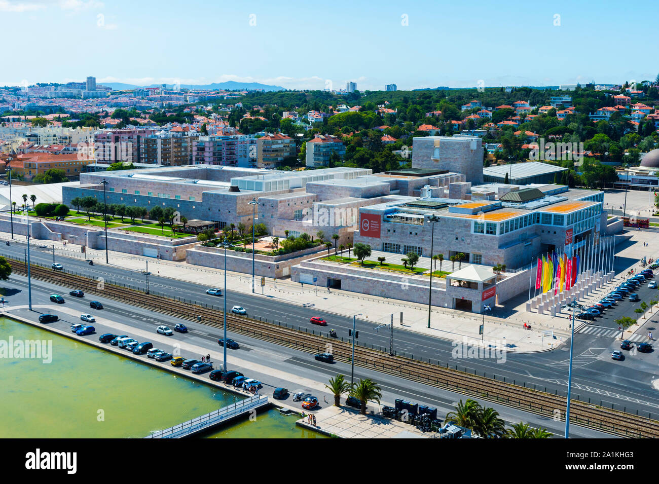 Belém Kulturzentrum, Luftaufnahme, Belem, Lissabon, Portugal Stockfoto