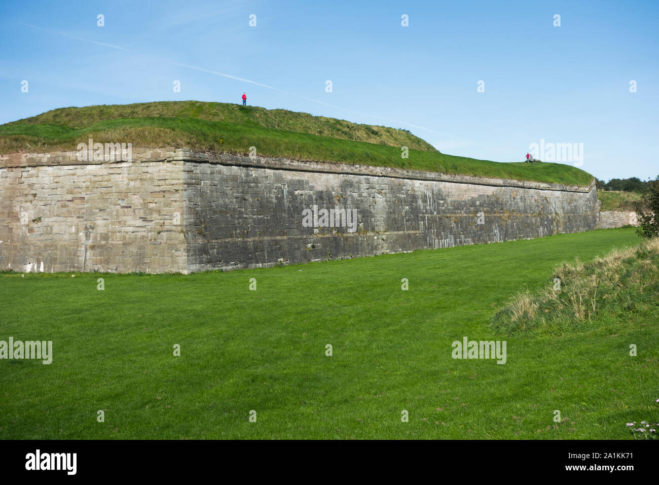 Die defensive Stadtmauer von Berwick-upon-Tweed in Northumberland, Großbritannien Stockfoto